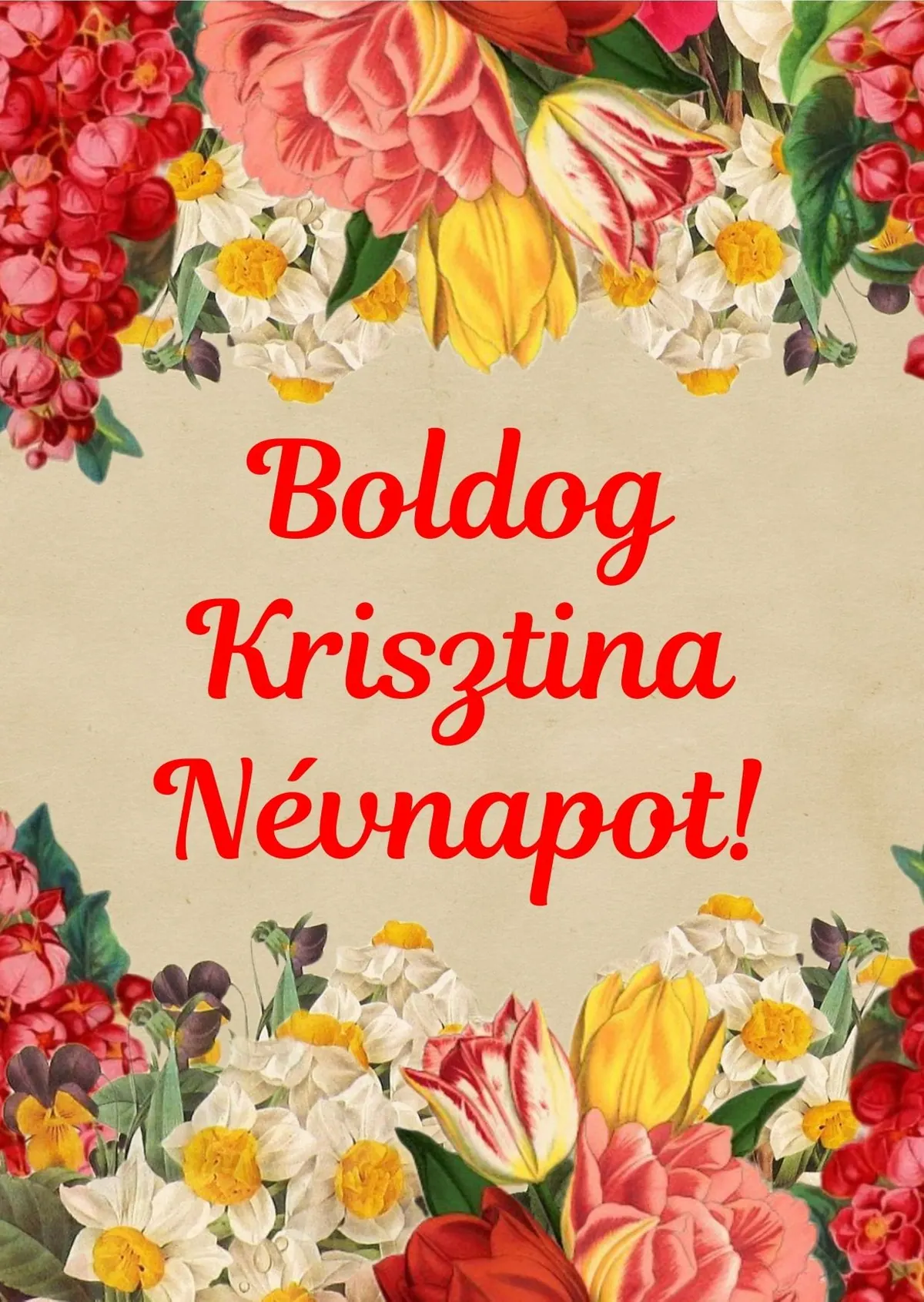Krisztina névnapi képeslap (4. lap)