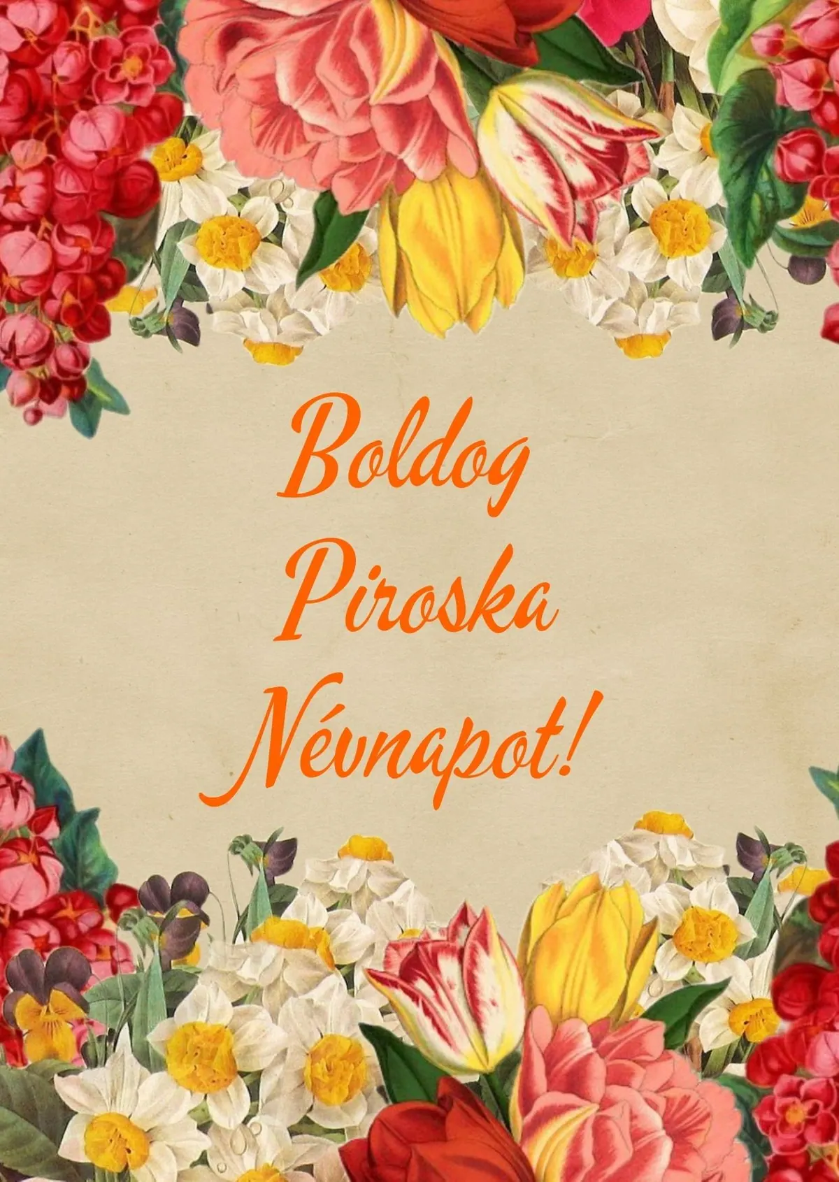 Piroska névnapi képeslap (1. lap)